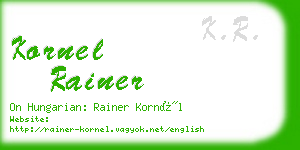 kornel rainer business card